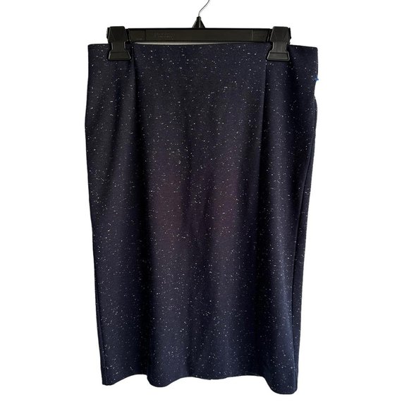 ANN TAYLOR Navy Blue Speckled‎ Stretchy Ladies Career Pencil Skirt, 6 - Picture 1 of 4